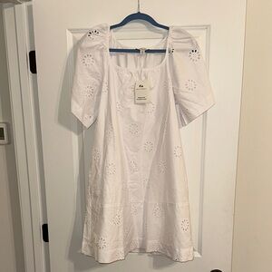 Chic White Eyelet Mini Dress